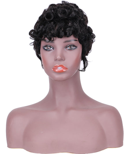 Machine made pixie cut wig---JK9018---#1B-pay 1 get 2
