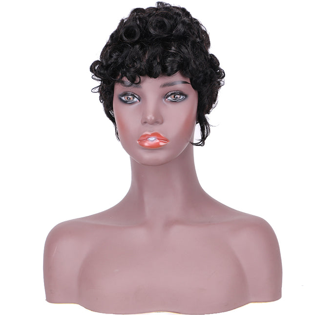 Machine made pixie cut wig---JK9018---#1B-pay 1 get 2