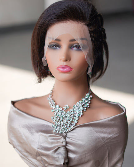 Pixie cut wig 13x4 Lace Frontal Wig---color #1B---JK045