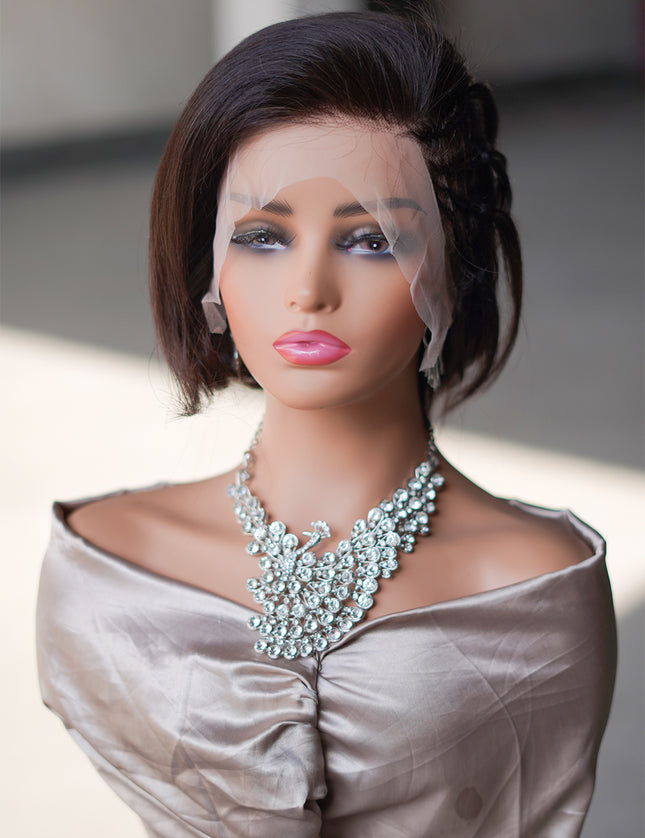 Pixie cut wig 13x4 Lace Frontal Wig---color #1B---JK045