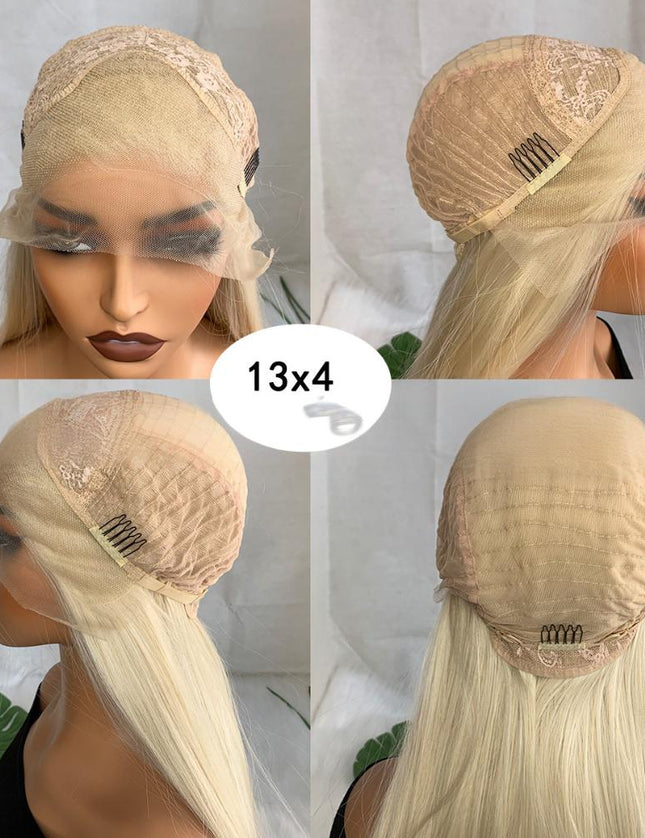 Synthetic lace frontal color wig---13*4---light blonde color--- pay 1 get 2