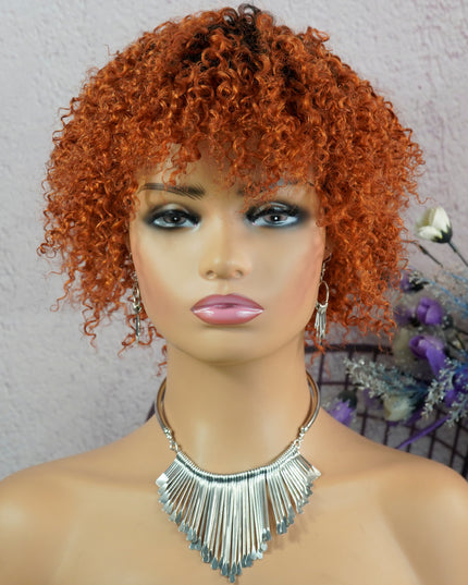 Machine made pixie cut wig---JK9037---#T1B/350