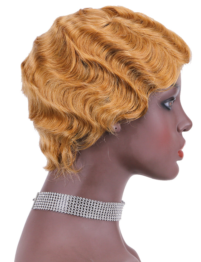Machine made pixie cut wig---JK9012---#27-pay 1 get 2