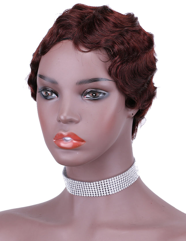 Machine made pixie cut wig---JK9012---#99---pay 1 get 2