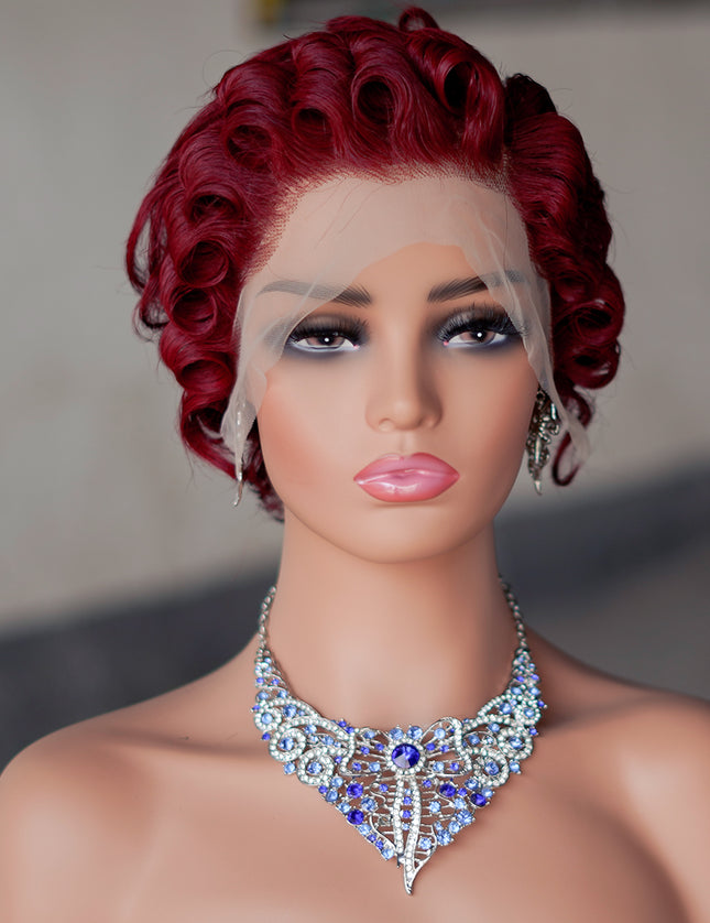 Pixie Cut Wig 13x4 lace Frontal #99---JK06