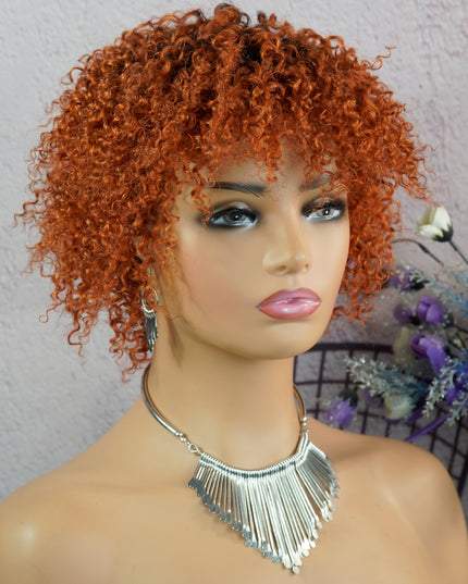 Machine made pixie cut wig---JK9037---#T1B/350