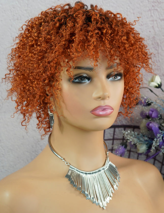 Machine made pixie cut wig---JK9037---#T1B/350