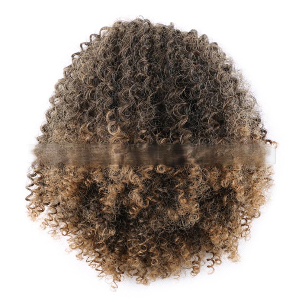 Afro curly ponytail drawstring synthetic 10 inch small curly hair-2