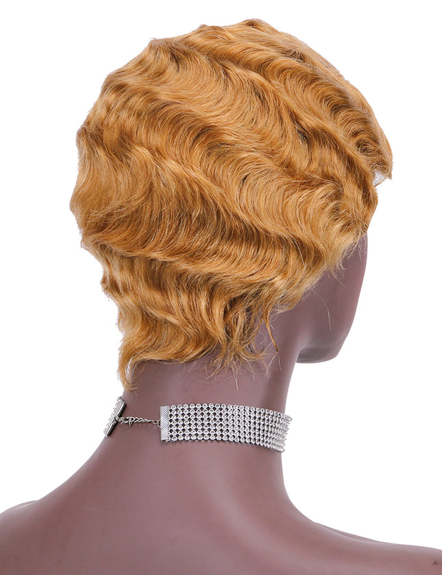 Machine made pixie cut wig---JK9012---#27-pay 1 get 2