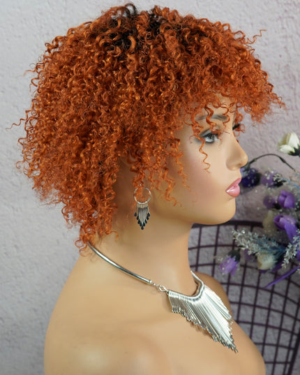 Machine made pixie cut wig---JK9037---#T1B/350