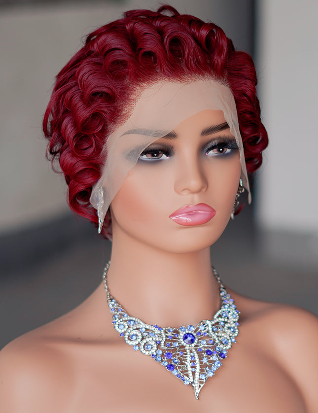 Pixie Cut Wig 13x4 lace Frontal #99---JK06