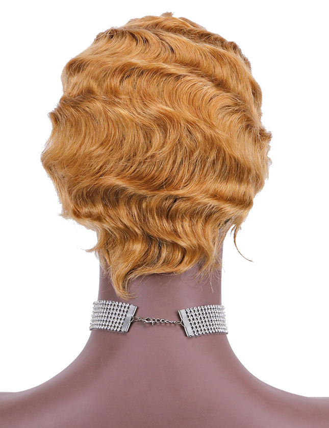 Machine made pixie cut wig---JK9012---#27-pay 1 get 2