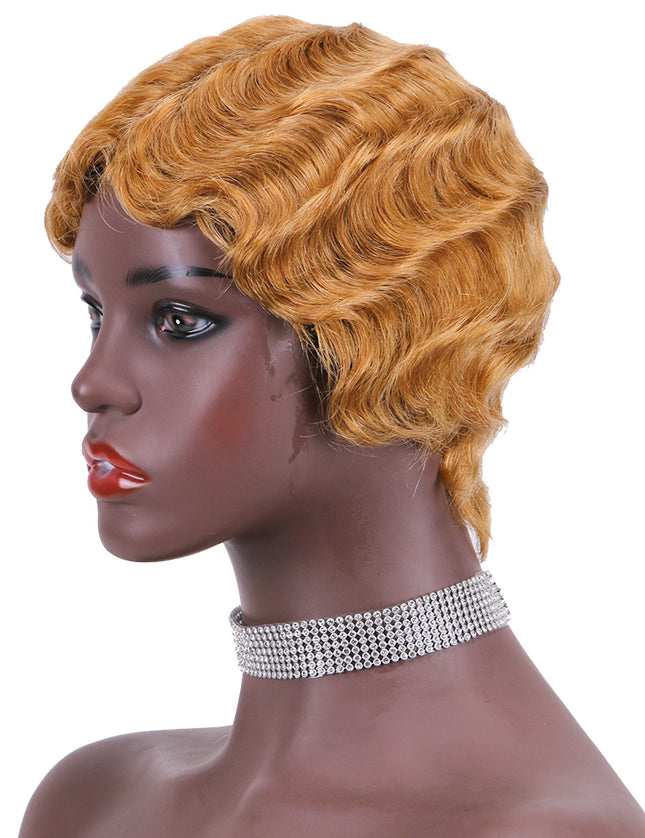 Machine made pixie cut wig---JK9012---#27-pay 1 get 2