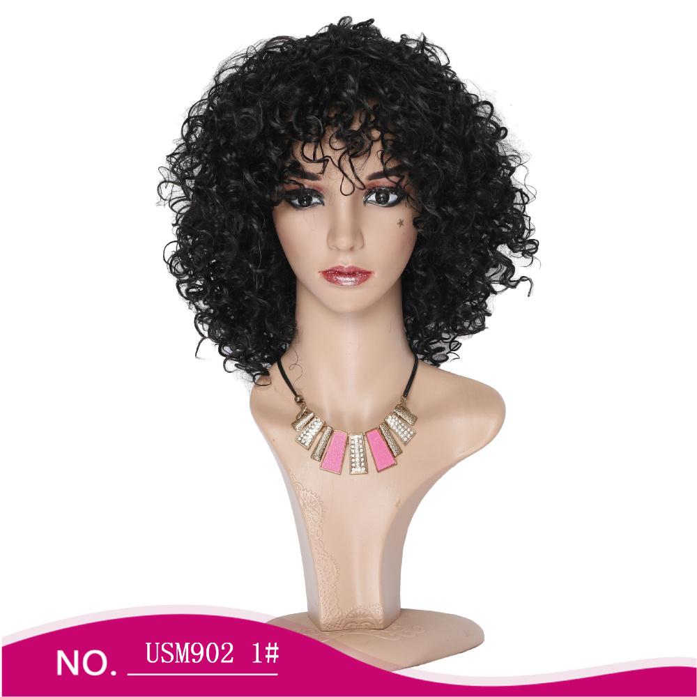 Curly hair fiber wig, , fluffy curly hair-4