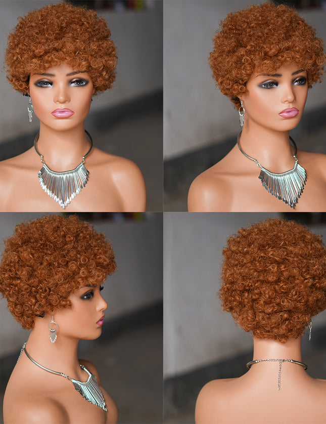 Machine made pixie cut wig---JK9032-#30---pay 1 get 2