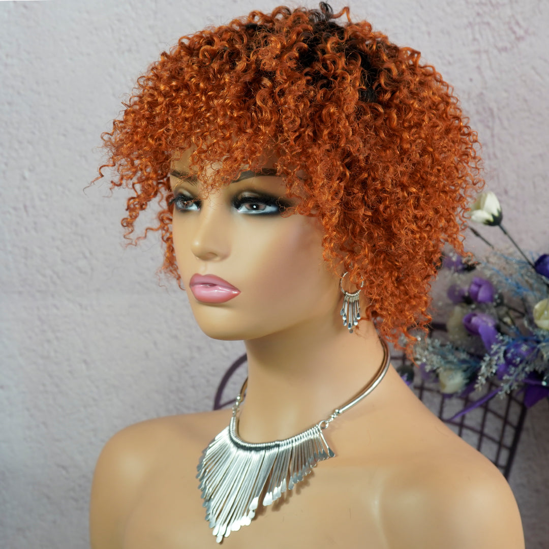 Machine made pixie cut wig---JK9037---#T1B/350---RMB 94