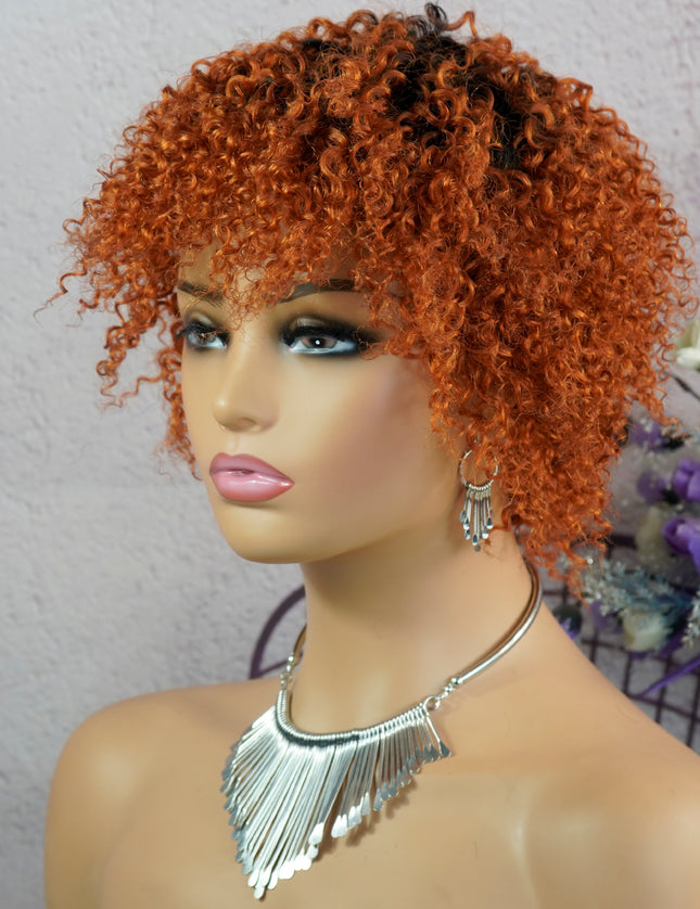 Machine made pixie cut wig---JK9037---#T1B/350