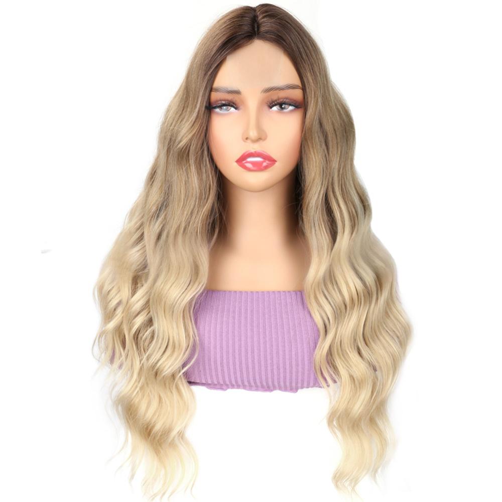 Synthetic fiber wigs highlighted lace big wave