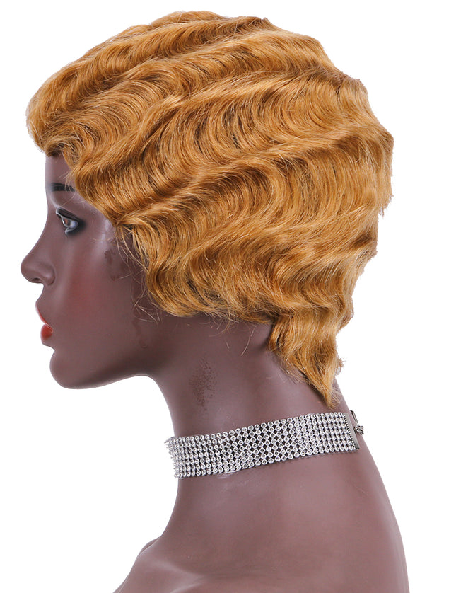 Machine made pixie cut wig---JK9012---#27-pay 1 get 2