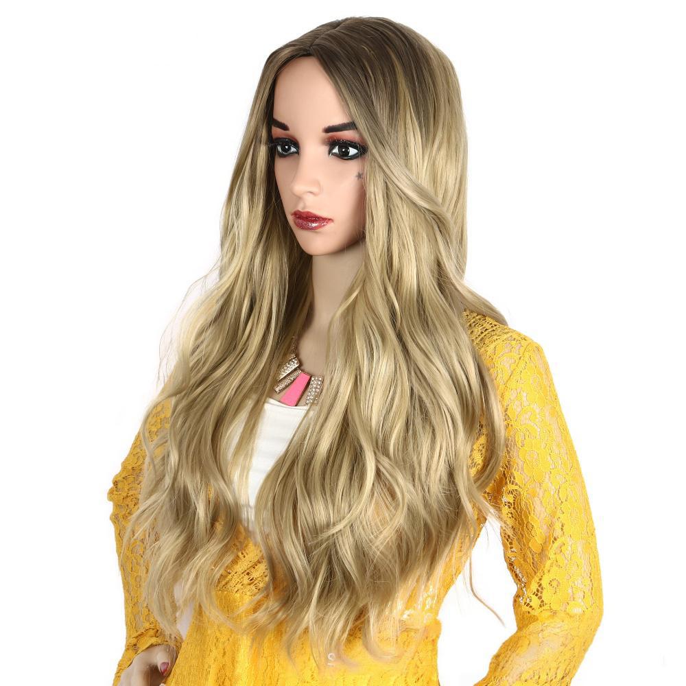 Fiber wig  big wave gray color-4