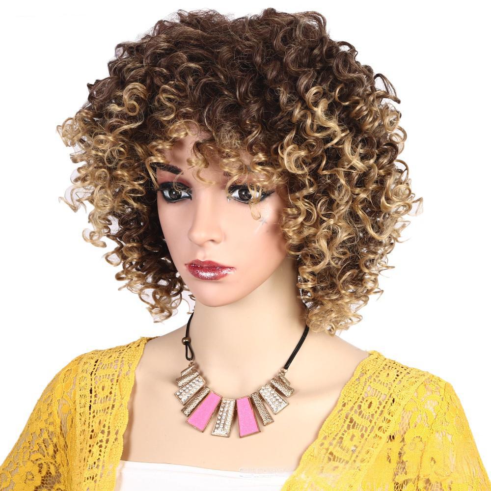 Curly hair fiber wig , fluffy curly hair