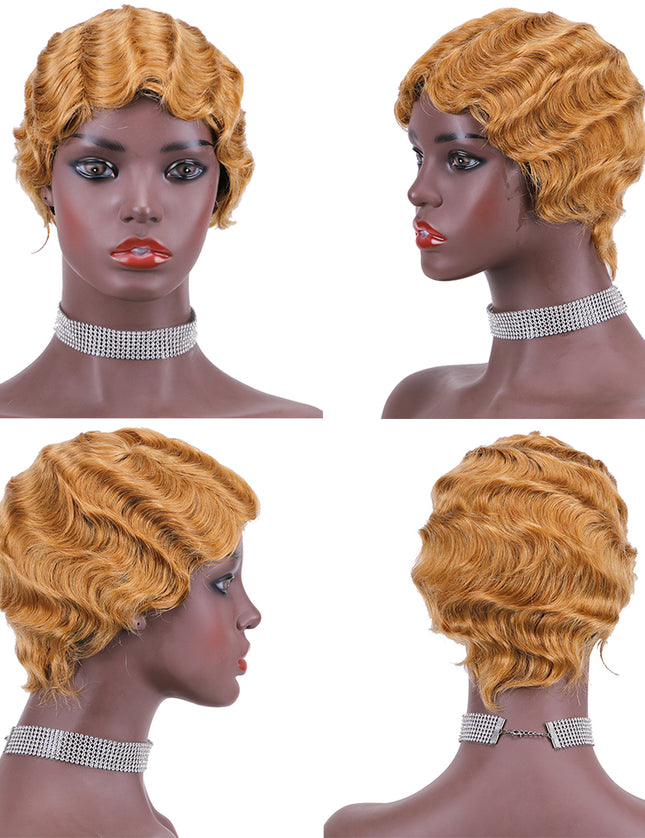 Machine made pixie cut wig---JK9012---#27-pay 1 get 2