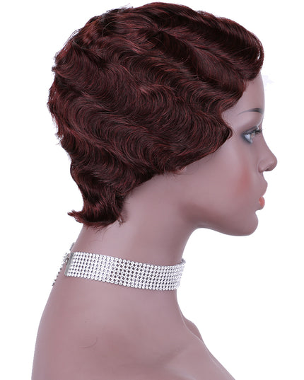 Machine made pixie cut wig---JK9012---#99---pay 1 get 2