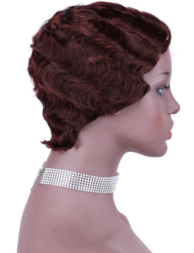 Machine made pixie cut wig---JK9012---#99---pay 1 get 2