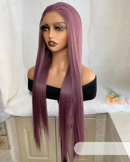 Synthetic lace frontal color wig straight---13*4---taro purple color--pay 1 get 2