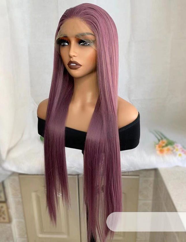 Synthetic lace frontal color wig straight---13*4---taro purple color--pay 1 get 2