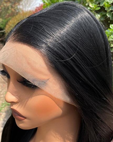 Synthetic lace frontal color wig---13*6---natural black color