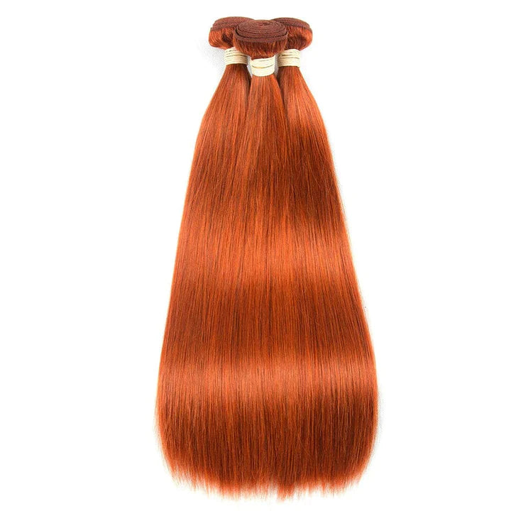 Ginger color straight  Virgin human Hair bundles 1 pc