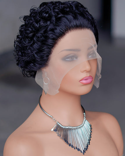 Pixie Cut WIG 13*1 lace part ---JK2016---1B#--buy 1 get 2