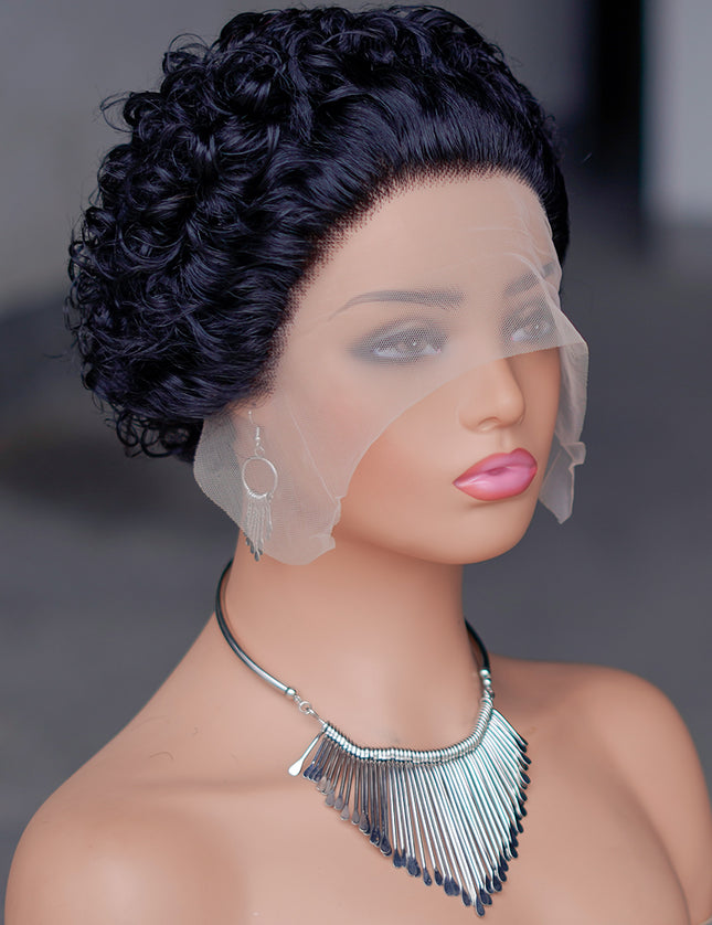 Pixie Cut WIG 13*1 lace part ---JK2016---1B#--buy 1 get 2