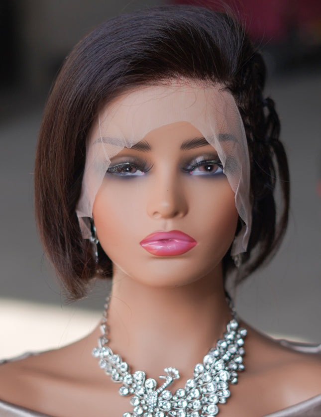 Pixie cut wig 13x4 Lace Frontal Wig---color #1B---JK045
