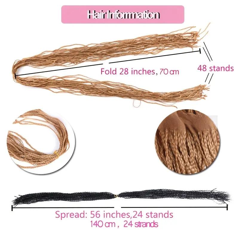 Fiber Thin three strand braid, straight Crochet Box Braids-- brown