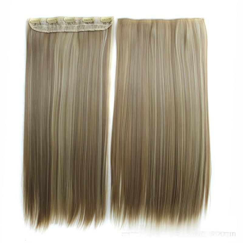 fiber long straight hair clip hair extension-2