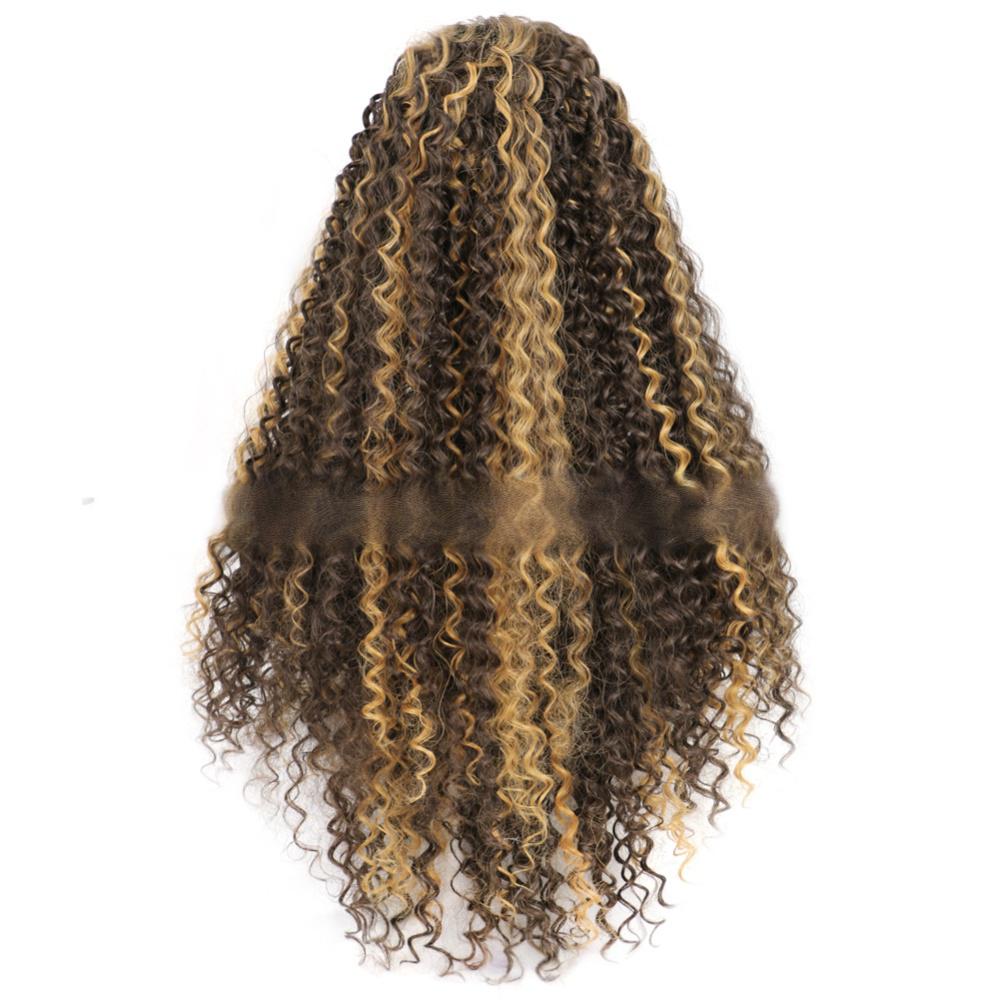 Fiber small curly wig front lace European and American long curly hair WIG