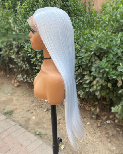 Synthetic lace frontal color wig straight---13*4---blue white color--pay 1 get 2