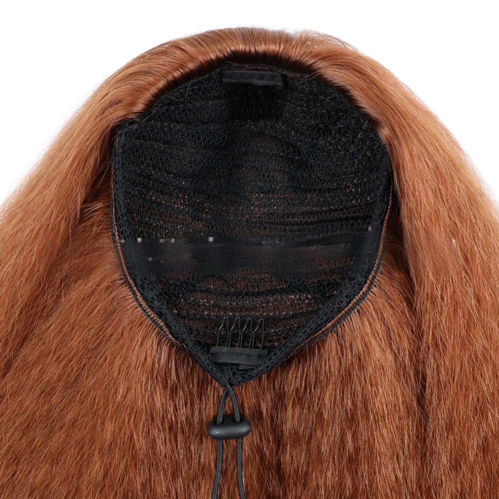 22 inch  fiber drawstring ponytail YAKI silk fluffy corn perm