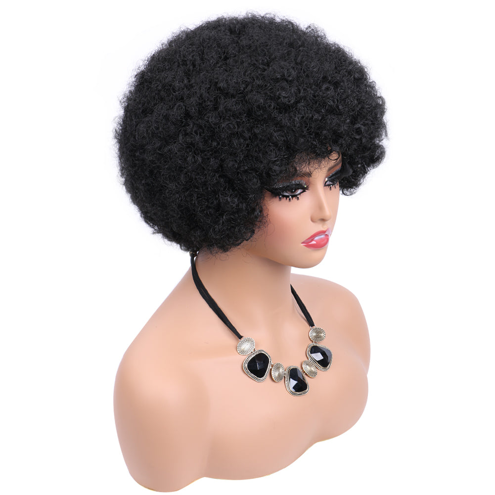 Short Caterpillar Fiber wig-black