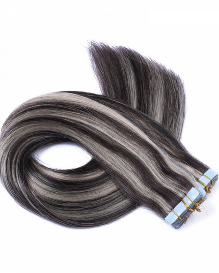tape in hair extensions-Color P 1B/Grey