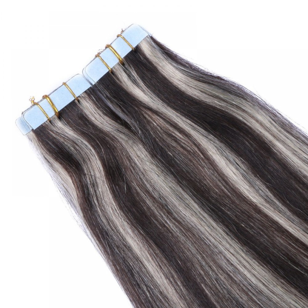 tape in hair extensions-Color P 1B/Grey