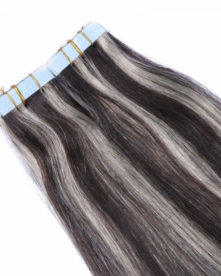 tape in hair extensions-Color P 1B/Grey