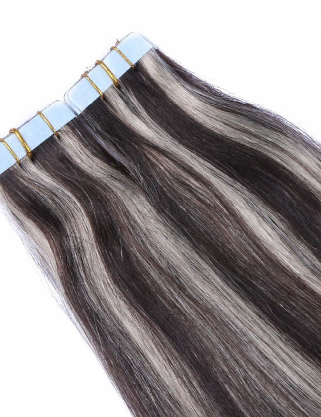 tape in hair extensions-Color P 1B/Grey