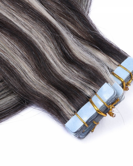 tape in hair extensions-Color P 1B/Grey