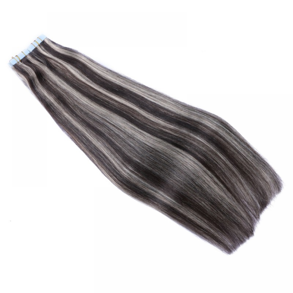 tape in hair extensions-Color P 1B/Grey