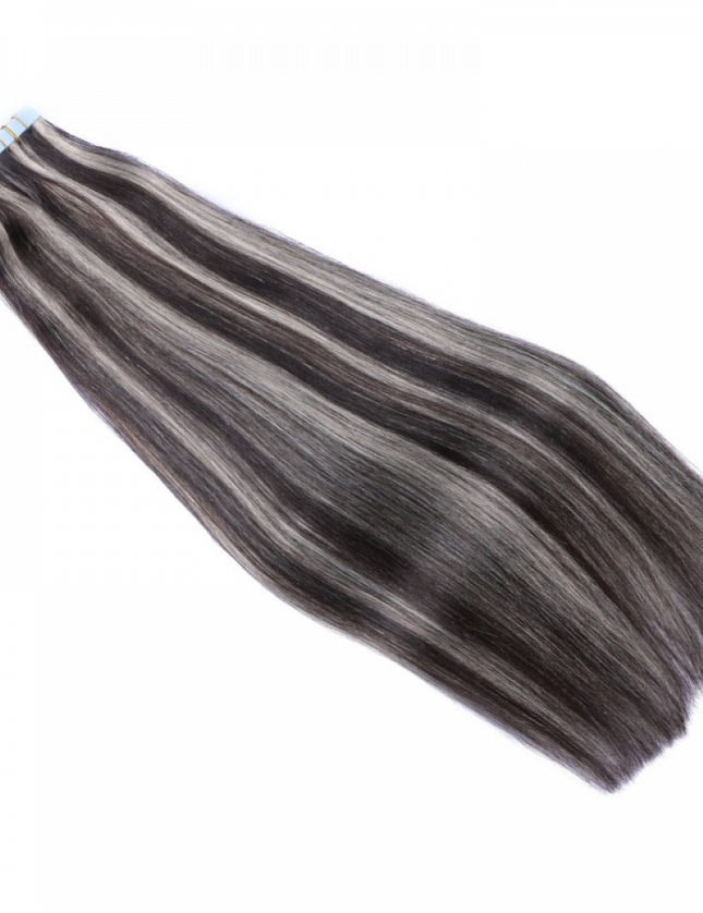 tape in hair extensions-Color P 1B/Grey