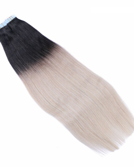 tape in hair extensions- Ombre Color 1B/Grey