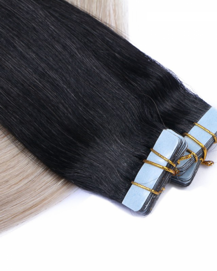 tape in hair extensions- Ombre Color 1B/Grey
